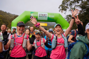 Teams set off from the start line at Oxfam Trailwalker.
