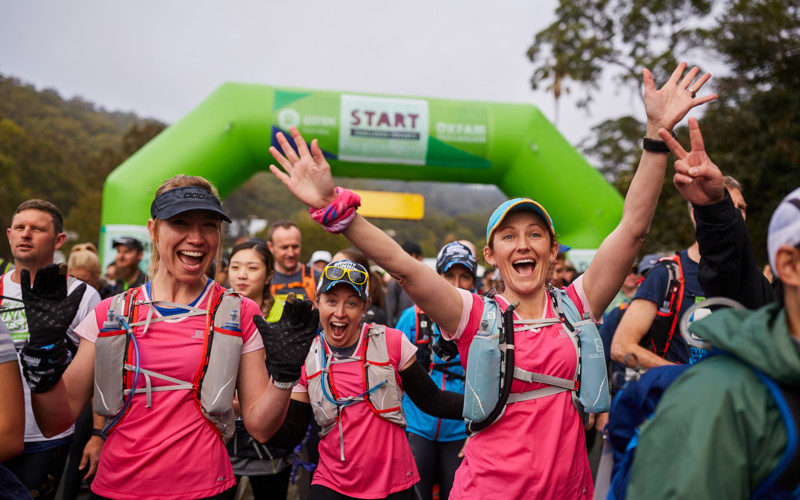 Teams set off from the start line at Oxfam Trailwalker.